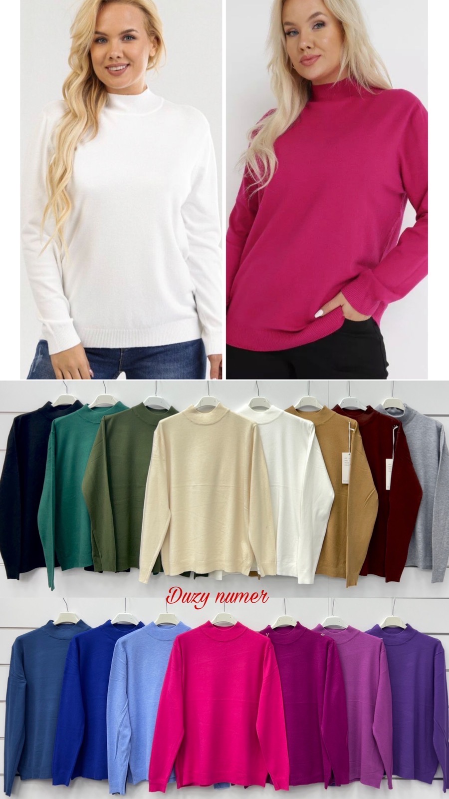 Sweter damskie 3541 Mix KOLOR  Standard (Towar włoskie)
