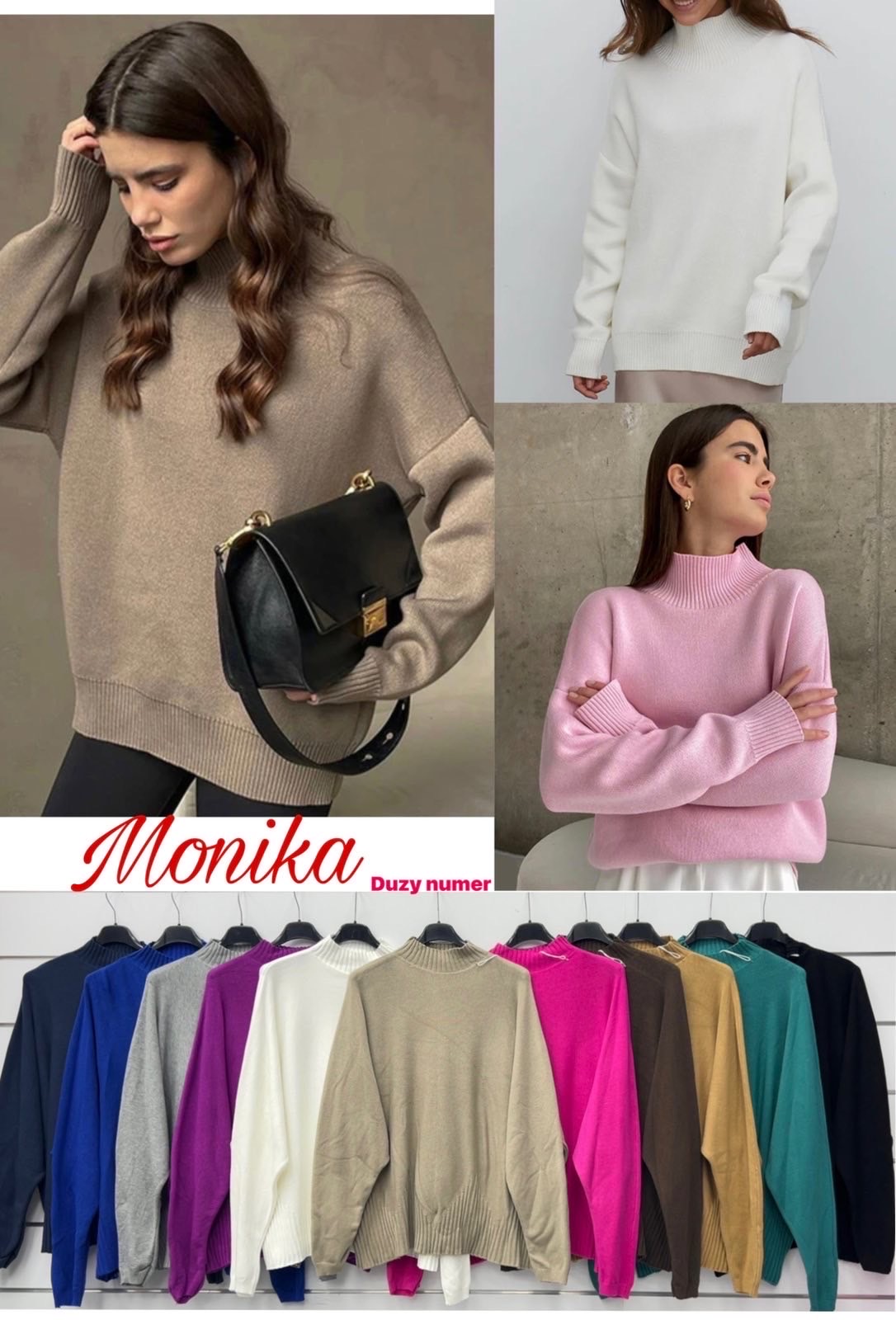 Sweter damskie 3543 Mix KOLOR  Standard (Towar włoskie)