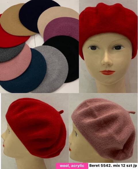 Beret zimowe  damskie 4075 Mix kolor Standard 1
