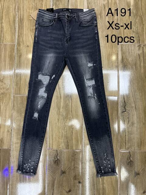 Jeansy damskie A191 1 kolor XS-XL