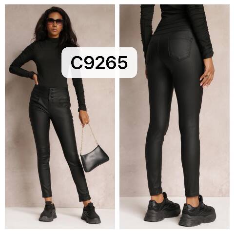 Spodnie z eko-skóry damskie C9265 1 kolor XS-XL