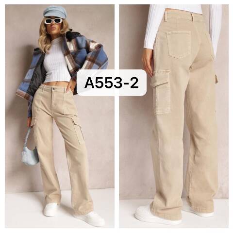 Jeansy damskie A553-2 1 kolor XS-XL