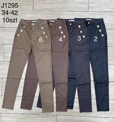 Spodnie z eko-skóry damskie J1295 1 kolor 34-42