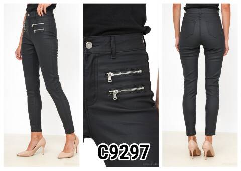 Spodnie z eko-skóry damskie C9297 1 kolor XS-XL