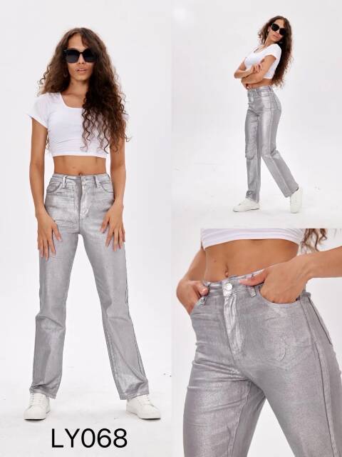 Spodnie z eko-skóry damskie LY068 1 kolor XS-XL