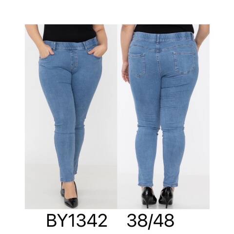 Jeansy damskie BY1342 1 kolor 38-48 1