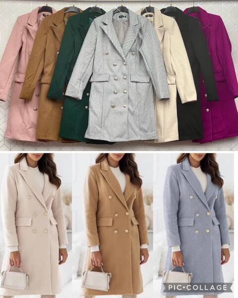 Płaszcze damskie 4939 1 kolor S-2XL (Towar Włoskie)