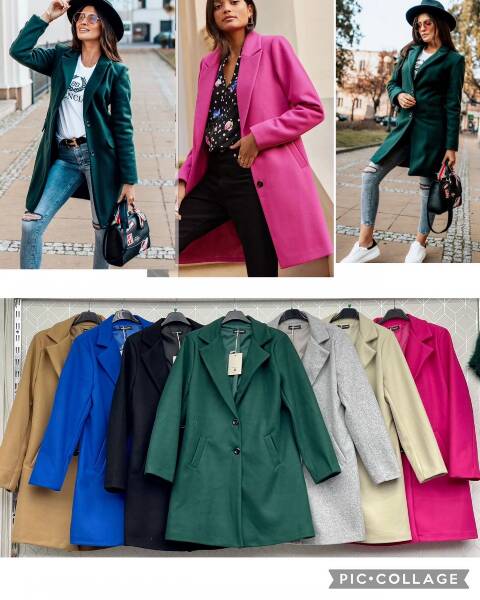 Płaszcze damskie 4956 1 kolor S-2XL (Towar Włoskie) 1