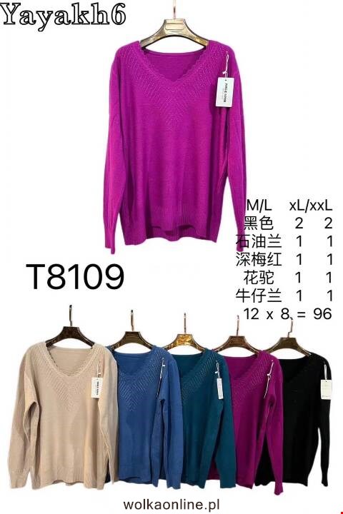 Sweter damskie T8109 Mix kolor M-2XL