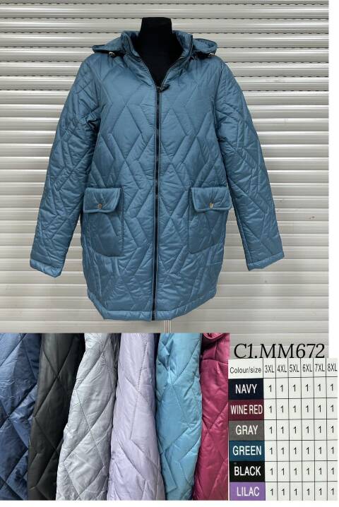 Kurtka zimowa damskie MM672 1 kolor 3XL-8XL (Towar Polskie)