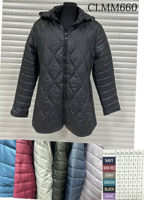 Kurtka zimowa damskie MM660 1 kolor 3XL-8XL (Towar Polskie)