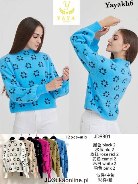 Sweter damskie JD9801 Mix kolor Standard