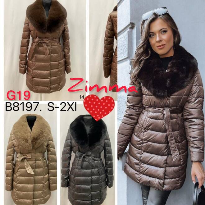 Płaszcze damskie B8197 1 kolor  S-2XL