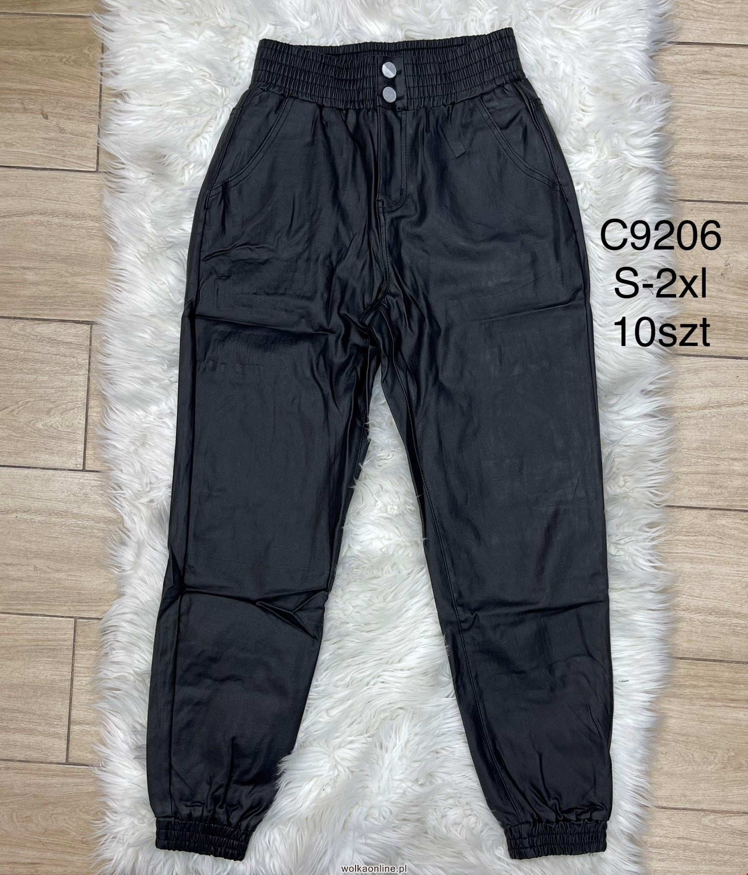 Spodnie z eko-skóry damskie C9206 1 kolor S-2XL