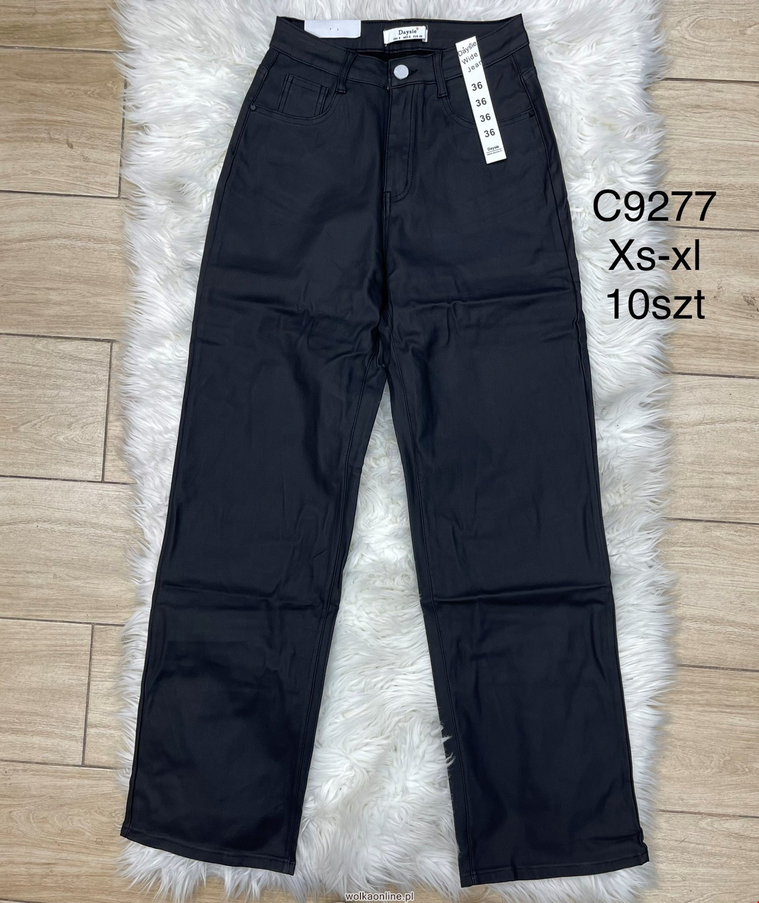 Spodnie z eko-skóry damskie C9277 1 kolor XS-XL