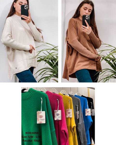 Sweter damskie 6058 Mix kolor S/M-L/XL