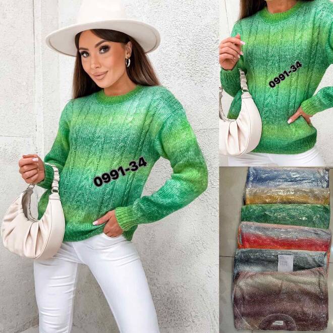 Sweter damskie 0991 MIX KOLOR  L-2XL