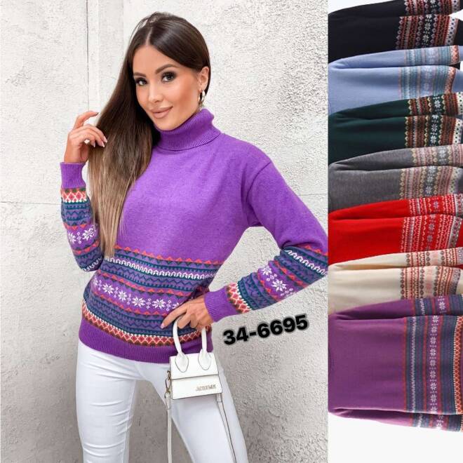 Sweter damskie 6695 MIX KOLOR  M-2XL 1