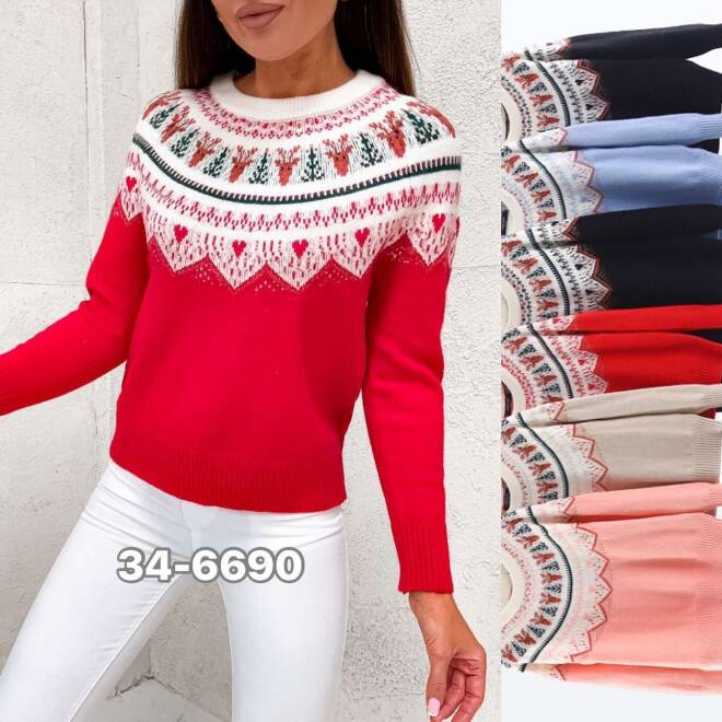 Sweter damskie 6690 MIX KOLOR  M-2XL 1