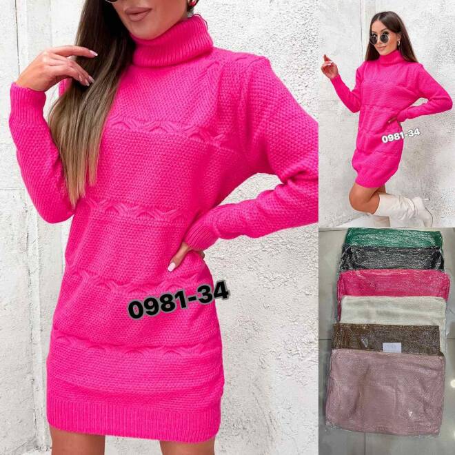 Sukienki sweter damskie 0981 MIX KOLOR  L-2XL