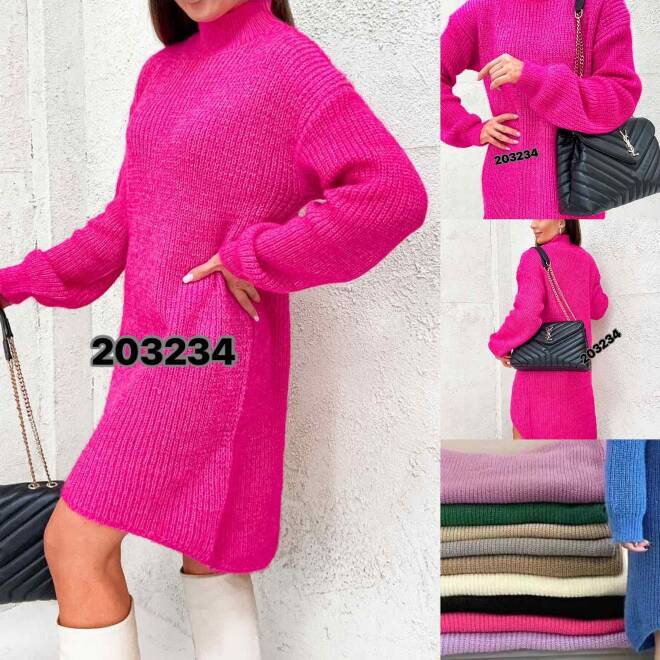 Sukienki sweter damskie 2032 MIX KOLOR  Standard