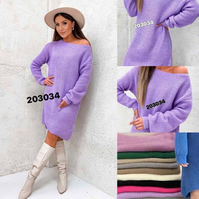 Sukienki sweter damskie 2030 MIX KOLOR  Standard 1