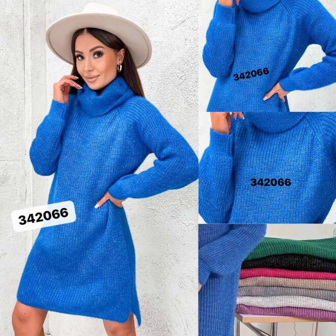 Sukienki sweter damskie 2066 MIX KOLOR  Standard