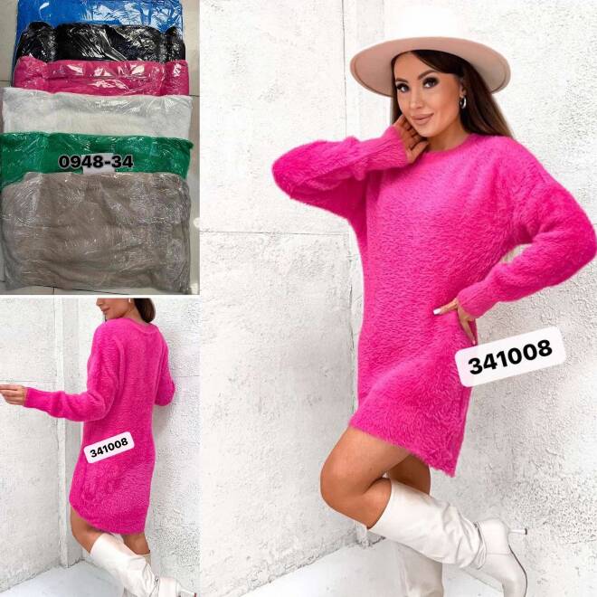 Sukienki sweter damskie 1008 MIX KOLOR  L-2XL 1