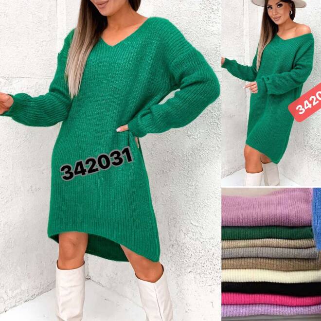 Sukienki sweter damskie 2031 MIX KOLOR  Standard