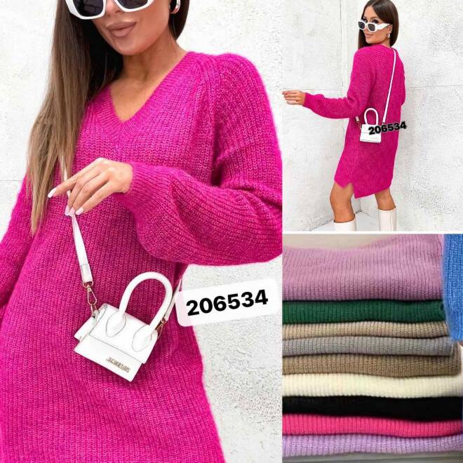 Sukienki sweter damskie 6534 MIX KOLOR  Standard 1