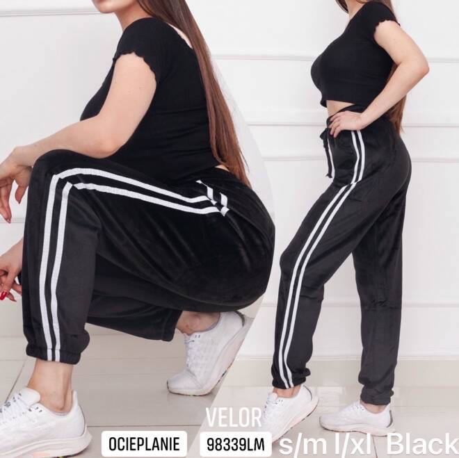 Spodnie welur damkie 98339 1 kolor  S/M-L/XL