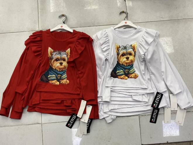 Bluzka dziewczęca 9671 1 kolor  4-14