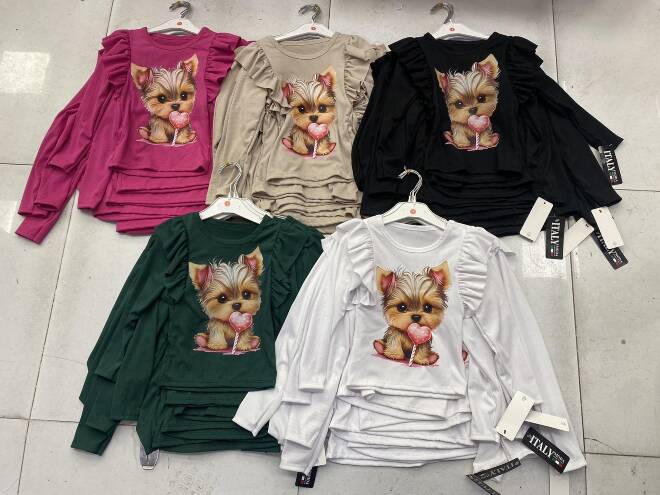 Bluzka dziewczęca 9675 1 kolor  4-14