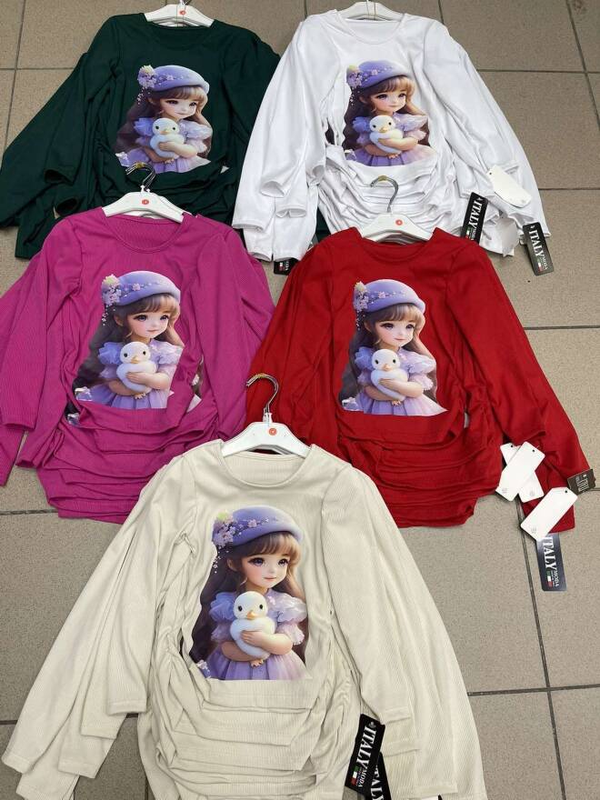 Bluzka dziewczęca 9678 1 kolor  4-14 1