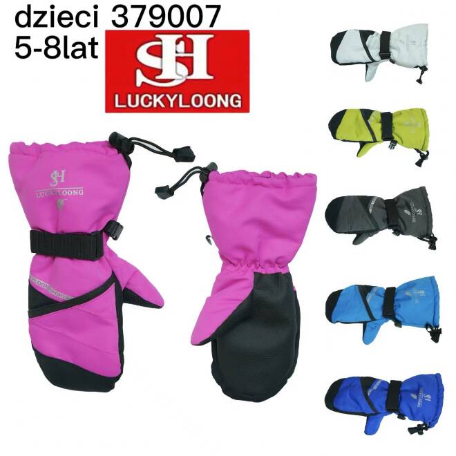 Rękawiczki narciarskie dziecięce 379007 MIX KOLOR  5-8 1