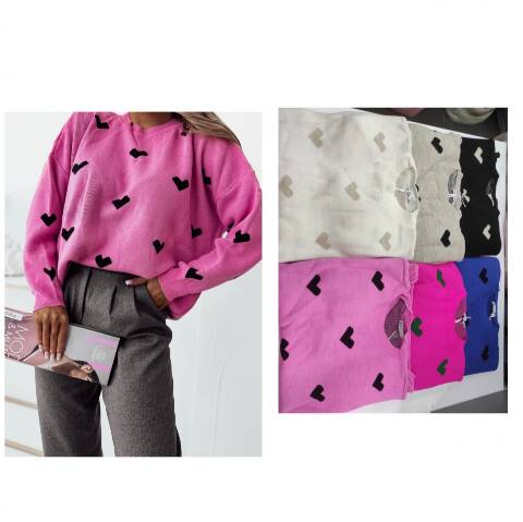Sweter damskie 2444 Mix kolor Standard (Towar Tureckie)