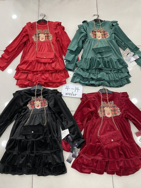 Sukienki dziewczęce 2672 1 kolor 4-14 1