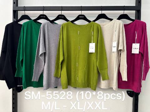 Sweter damskie SM-5528 Mix kolor M-2XL