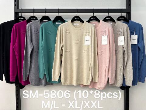 Sweter damskie SM-5806 Mix kolor M-2XL