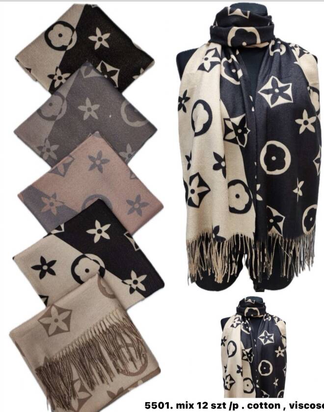 Szaliki damskie 5501 Mix KOLOR  Standard