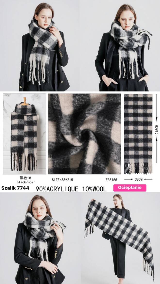 Szaliki damskie 7744 Mix KOLOR  Standard