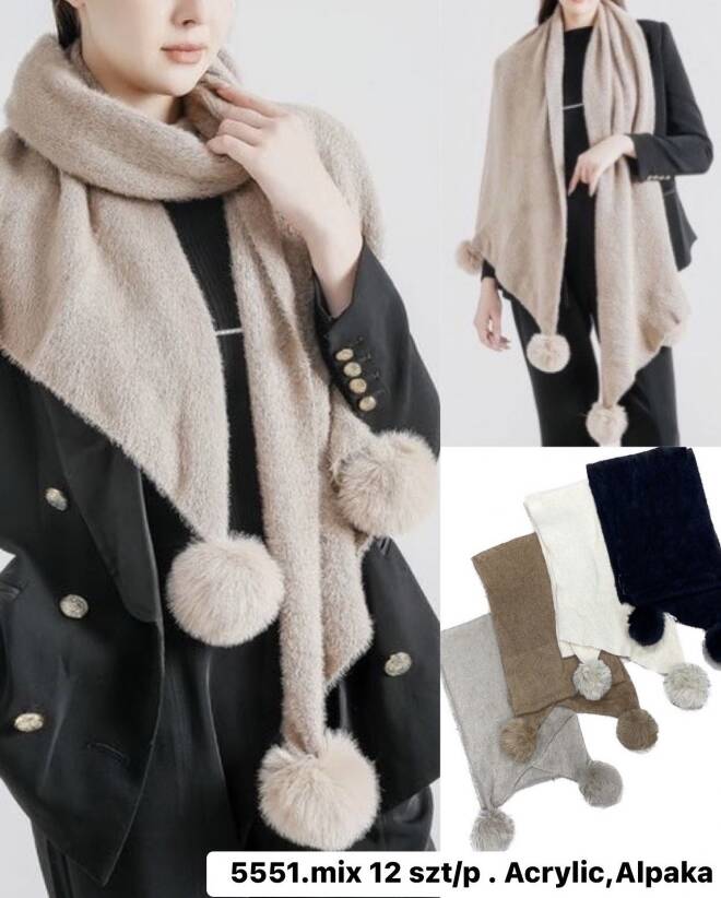 Szaliki damskie 5551 Mix KOLOR  Standard