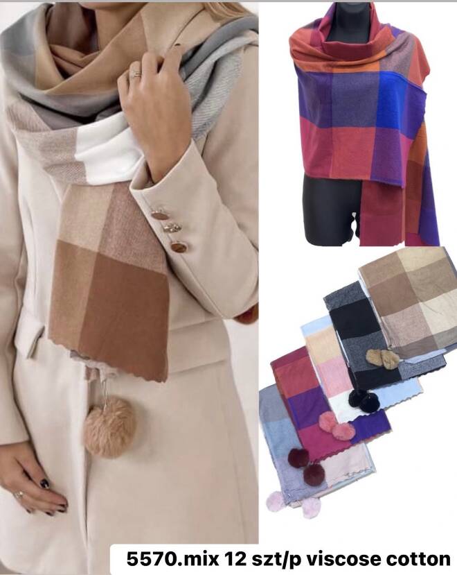 Szaliki damskie 5570 Mix KOLOR  Standard