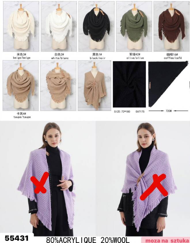 Chustka damskie 55431 Mix KOLOR  Standard