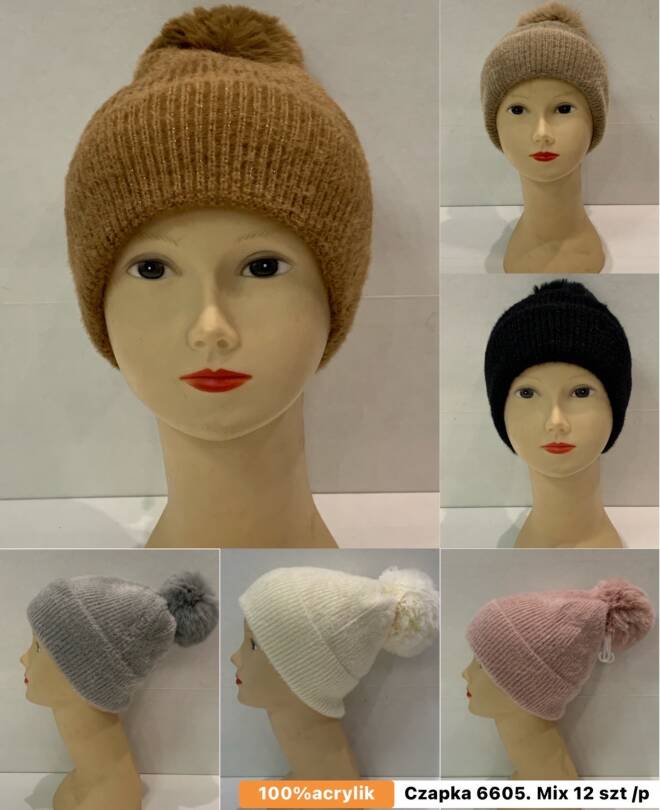 Czapka damskie 6605 Mix KOLOR  Standard