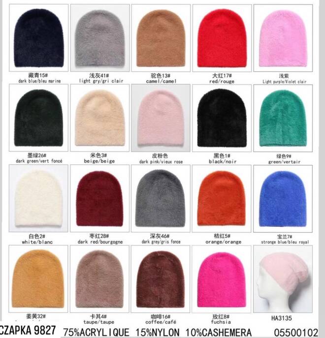 Czapka damskie 9827 Mix KOLOR  Standard 1