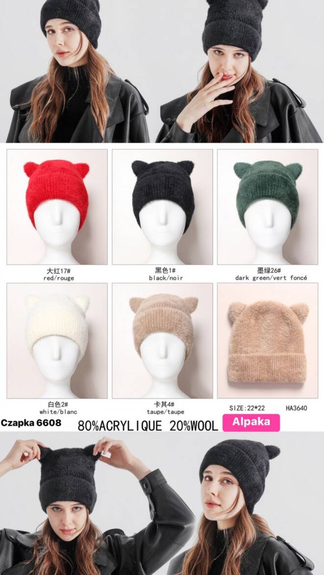 Czapka damskie 6608 Mix KOLOR  Standard 1