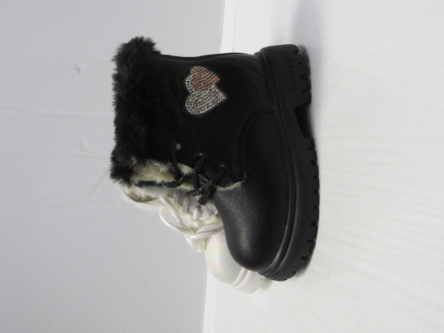 Botki Dziecięce XK308 BLACK/WHITE/PINK 20-25 OCIEPLANE