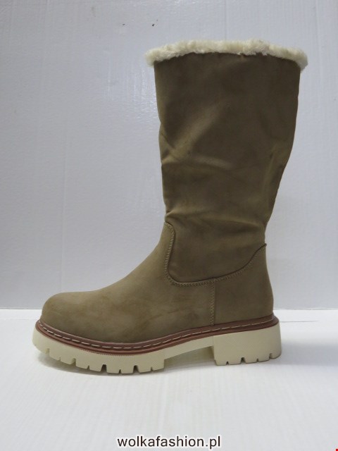 Kozaki damskie F6331 KHAKI 36-41 OCIEPLANE