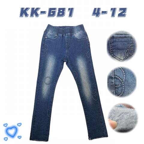  Jeansy dziewczęce KK-681 1 kolor 4-12 1